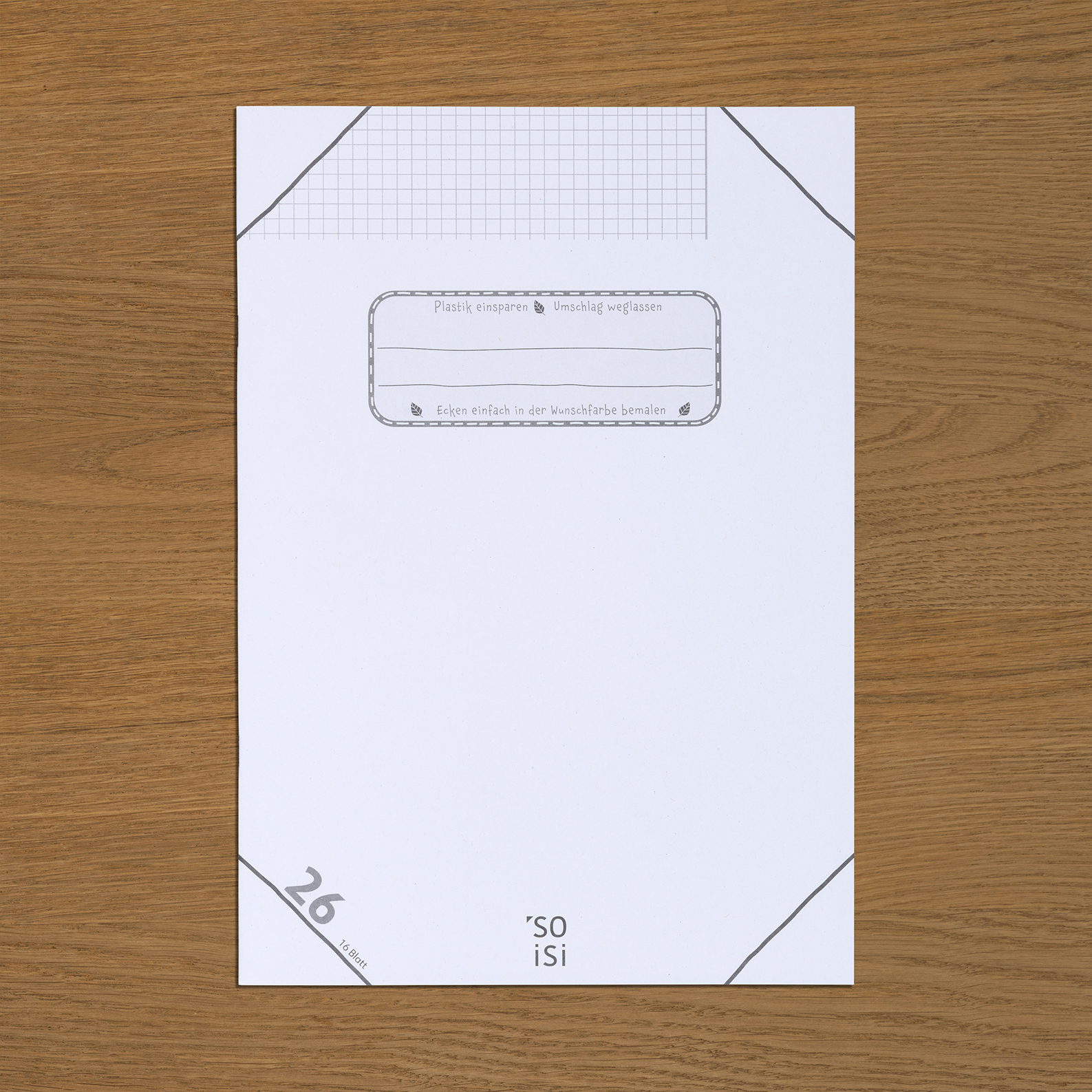 Lineatur 26 (kariert mit weißem Rand) DIN-A4, VE10